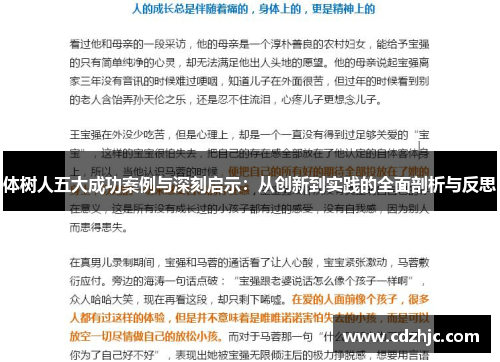 体树人五大成功案例与深刻启示：从创新到实践的全面剖析与反思